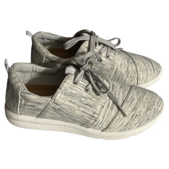 Toms Shoes - EUC TOMS DEL REY Sneakers, Birch Heather Jersey, Sz 6.5, Like new, Kicks